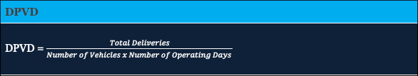 Formula for Deliveries per Vehicle per Day (DPVD) metric