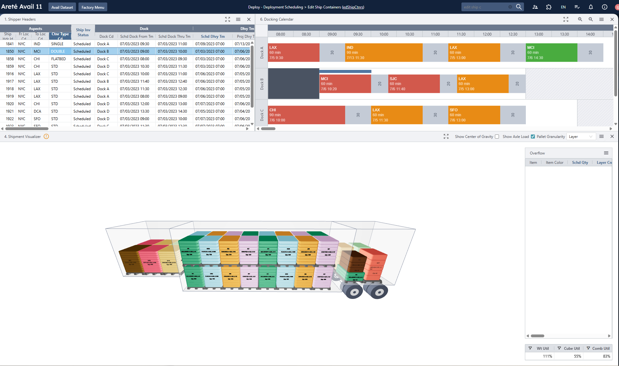 Truck loading plan with 3D visualization