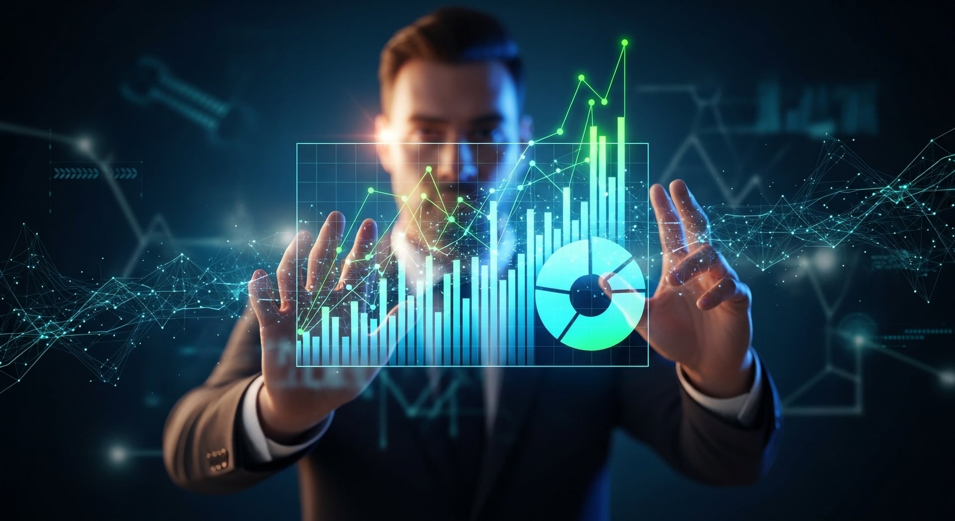 Modern Demand Planning Models illustration with network and data visualization