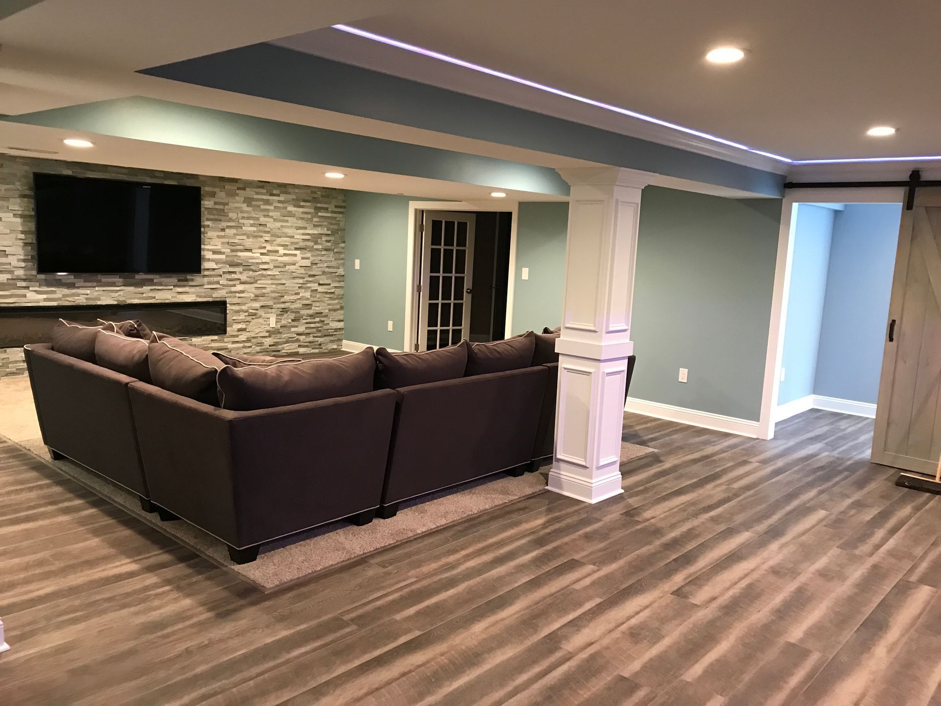 Basement remodel in Dublin